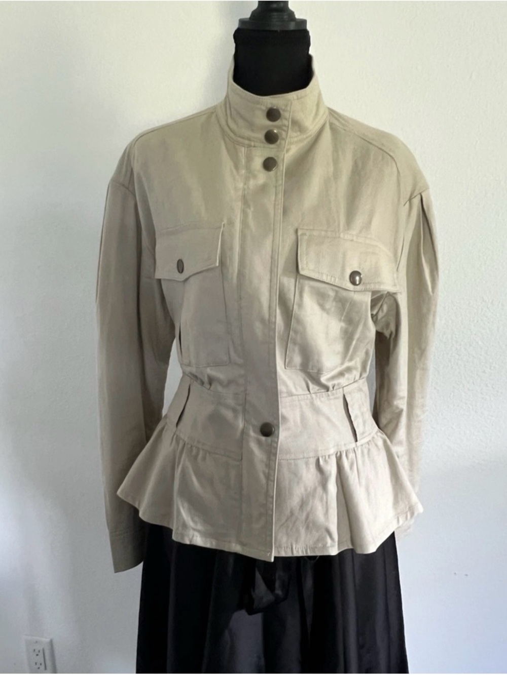 Banana Republic Light Beige Utility Peplum Jacket